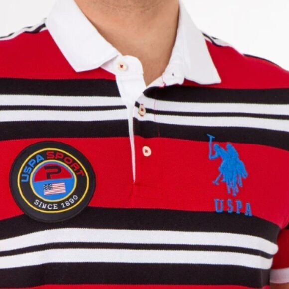 US POLO SPORT YARN‎ COTTON STRIPE POLO SHIRT - Picture 4 of 4